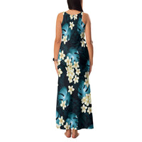 Dark Cyan Tropical Hawaii Family Matching Tank Maxi Dress and Hawaiian Shirt Seamless Monstera Plumeria Hawaiian Pattern LT14 - Polynesian Pride