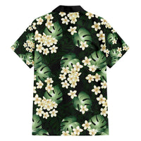 Green Tropical Hawaii Family Matching Long Sleeve Bodycon Dress and Hawaiian Shirt Seamless Monstera Plumeria Hawaiian Pattern LT14 - Polynesian Pride