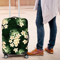 Green Tropical Hawaii Luggage Cover Seamless Monstera Plumeria Hawaiian Pattern LT14 Green - Polynesian Pride