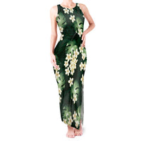 Green Tropical Hawaii Tank Maxi Dress Seamless Monstera Plumeria Hawaiian Pattern LT14 Women Green - Polynesian Pride