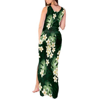 Green Tropical Hawaii Tank Maxi Dress Seamless Monstera Plumeria Hawaiian Pattern LT14 - Polynesian Pride