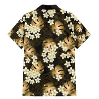 Gold Tropical Hawaii Family Matching Mermaid Dress and Hawaiian Shirt Seamless Monstera Plumeria Hawaiian Pattern LT14 - Polynesian Pride