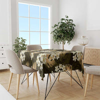 Gold Tropical Hawaii Tablecloth Seamless Monstera Plumeria Hawaiian Pattern - Polynesian Pride