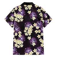 Purple Tropical Hawaii Family Matching Long Sleeve Bodycon Dress and Hawaiian Shirt Seamless Monstera Plumeria Hawaiian Pattern LT14 - Polynesian Pride