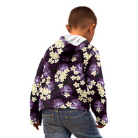 Purple Tropical Hawaii Kid Hoodie Seamless Monstera Plumeria Hawaiian Pattern LT14 - Polynesian Pride