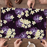 Purple Tropical Hawaii Puzzle Seamless Monstera Plumeria Hawaiian Pattern - Polynesian Pride