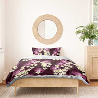 Pink Tropical Hawaii Bedding Set Seamless Monstera Plumeria Hawaiian Pattern - Polynesian Pride