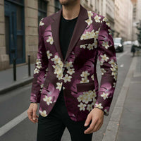 Pink Tropical Hawaii Blazer Seamless Monstera Plumeria Hawaiian Pattern - Polynesian Pride