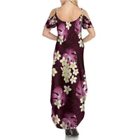 Pink Tropical Hawaii Family Matching Summer Maxi Dress and Hawaiian Shirt Seamless Monstera Plumeria Hawaiian Pattern LT14 - Polynesian Pride