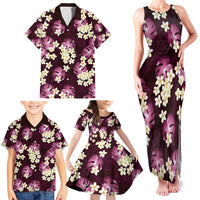 Pink Tropical Hawaii Family Matching Tank Maxi Dress and Hawaiian Shirt Seamless Monstera Plumeria Hawaiian Pattern LT14 - Polynesian Pride