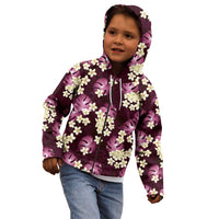 Pink Tropical Hawaii Kid Hoodie Seamless Monstera Plumeria Hawaiian Pattern LT14 - Polynesian Pride