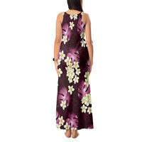 Pink Tropical Hawaii Tank Maxi Dress Seamless Monstera Plumeria Hawaiian Pattern LT14 - Polynesian Pride