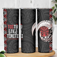 Aotearoa Toitu Te Tiriti Skinny Tumbler Honour The Treaty Maori Haka LT14 - Polynesian Pride