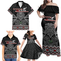 Aotearoa Toitu Te Tiriti Family Matching Off Shoulder Maxi Dress and Hawaiian Shirt Stand Together! Stand Stronger! - NZ Tiki LT14 - Polynesian Pride