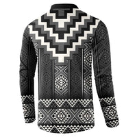 Black Taniko Aotearoa Button Sweatshirt Niho Taniwha Mix Poutama LT14