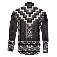 Black Taniko Aotearoa Family Matching Long Sleeve Bodycon Dress and Hawaiian Shirt Niho Taniwha Mix Poutama LT14 - Polynesian Pride