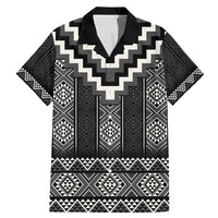 Black Taniko Aotearoa Family Matching Mermaid Dress and Hawaiian Shirt Niho Taniwha Mix Poutama LT14 Dad's Shirt - Short Sleeve Black - Polynesian Pride