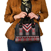 Red Taniko Aotearoa Shoulder Handbag Niho Taniwha Mix Poutama LT14