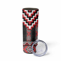 Red Taniko Aotearoa Skinny Tumbler Niho Taniwha Mix Poutama LT14 - Polynesian Pride
