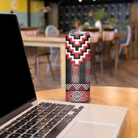 Red Taniko Aotearoa Skinny Tumbler Niho Taniwha Mix Poutama LT14 - Polynesian Pride