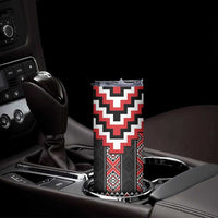 Red Taniko Aotearoa Skinny Tumbler Niho Taniwha Mix Poutama LT14 - Polynesian Pride