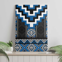Blue Taniko Aotearoa Canvas Wall Art Niho Taniwha Mix Poutama LT14