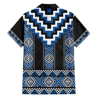 Blue Taniko Aotearoa Hawaiian Shirt Niho Taniwha Mix Poutama LT14