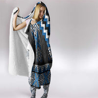 Blue Taniko Aotearoa Hooded Blanket Niho Taniwha Mix Poutama LT14