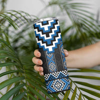 Blue Taniko Aotearoa Skinny Tumbler Niho Taniwha Mix Poutama LT14