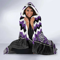 Purple Taniko Pattern Aotearoa Hooded Blanket Niho Taniwha Mix Poutama