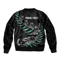 Custom New Zealand Silver Fern Rugby Bomber Jacket Aotearoa Kiwi Maori Pattern LT14 - Polynesian Pride