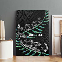 Custom New Zealand Silver Fern Rugby Canvas Wall Art Aotearoa Kiwi Maori Pattern LT14 - Polynesian Pride