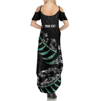 Custom New Zealand Silver Fern Rugby Family Matching Summer Maxi Dress and Hawaiian Shirt Aotearoa Kiwi Maori Pattern LT14 - Polynesian Pride