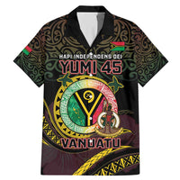 Personalised Vanuatu Family Matching Mermaid Dress and Hawaiian Shirt Yumi 45th Hapi Independens Dei - Black Version LT14