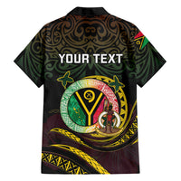 Personalised Vanuatu Family Matching Tank Maxi Dress and Hawaiian Shirt Yumi 45th Hapi Independens Dei - Black Version LT14