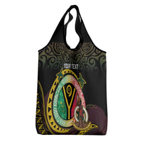Personalised Vanuatu Grocery Bag Yumi 46th Hapi Independens Dei - Black Version LT14 - Polynesian Pride