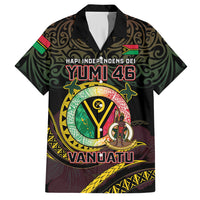 Personalised Vanuatu Hawaiian Shirt Yumi 46th Hapi Independens Dei - Black Version LT14 Black - Polynesian Pride
