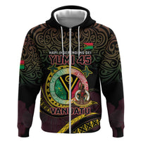 Personalised Vanuatu Hoodie Yumi 46th Hapi Independens Dei - Black Version LT14 - Polynesian Pride