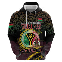 Personalised Vanuatu Hoodie Yumi 46th Hapi Independens Dei - Black Version LT14 - Polynesian Pride