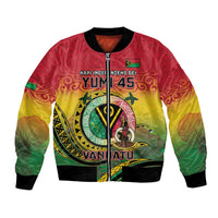 Personalised Vanuatu Bomber Jacket Yumi 45th Hapi Independens Dei - Reggae Version LT14