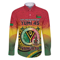 Personalised Vanuatu Family Matching Long Sleeve Bodycon Dress and Hawaiian Shirt Yumi 45th Hapi Independens Dei - Reggae Version LT14