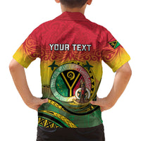 Personalised Vanuatu Family Matching Off The Shoulder Long Sleeve Dress and Hawaiian Shirt Yumi 45th Hapi Independens Dei - Reggae Version LT14