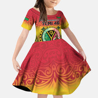 Personalised Vanuatu Family Matching Off The Shoulder Long Sleeve Dress and Hawaiian Shirt Yumi 45th Hapi Independens Dei - Reggae Version LT14