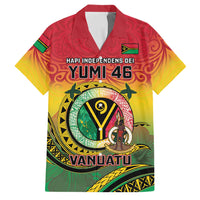 Personalised Vanuatu Family Matching Off The Shoulder Long Sleeve Dress and Hawaiian Shirt Yumi 45th Hapi Independens Dei - Reggae Version LT14