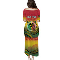 Personalised Vanuatu Family Matching Puletasi and Hawaiian Shirt Yumi 46th Hapi Independens Dei - Reggae Version LT14 - Polynesian Pride