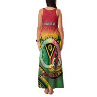 Personalised Vanuatu Family Matching Tank Maxi Dress and Hawaiian Shirt Yumi 46th Hapi Independens Dei - Reggae Version LT14 - Polynesian Pride