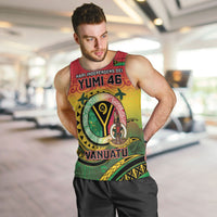 Personalised Vanuatu Men Tank Top Yumi 46th Hapi Independens Dei - Reggae Version LT14 Reggae - Polynesian Pride