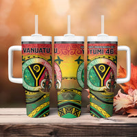 Vanuatu Tumbler With Handle Yumi 46th Hapi Independens Dei - Reggae Version LT14 - Polynesian Pride