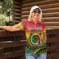 Personalised Vanuatu Women Polo Shirt Yumi 45th Hapi Independens Dei - Reggae Version LT14