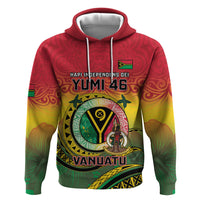 Personalised Vanuatu Zip Hoodie Yumi 46th Hapi Independens Dei - Reggae Version LT14 Pullover Hoodie Reggae - Polynesian Pride